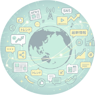 トレンドを示す地球のイメージ