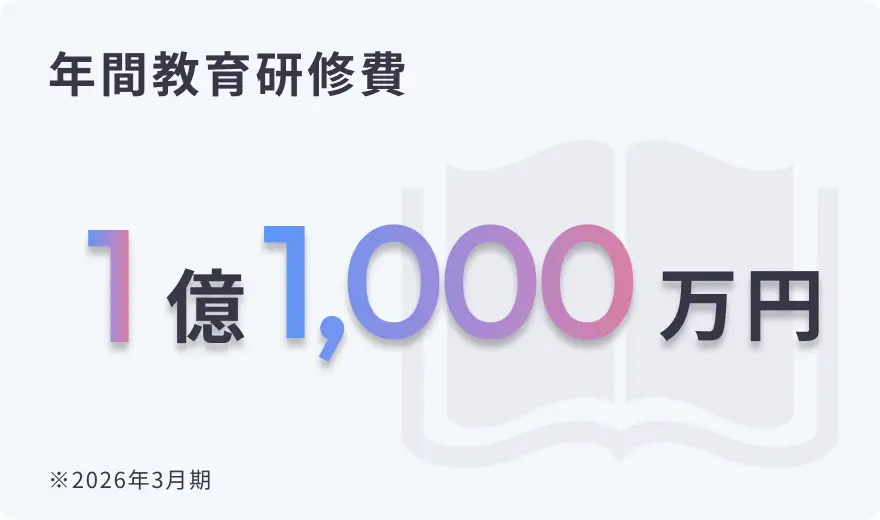 年間教育研修費：1億1,000万円（2026年3月期）