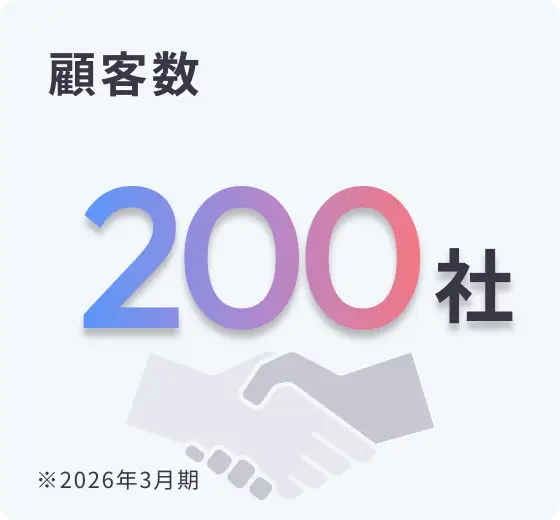 顧客数：200社（2026年3月期）