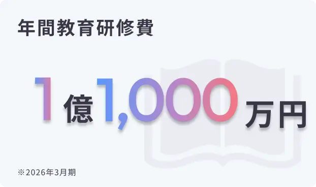 年間教育研修費：1億1,000万円（2026年3月期）